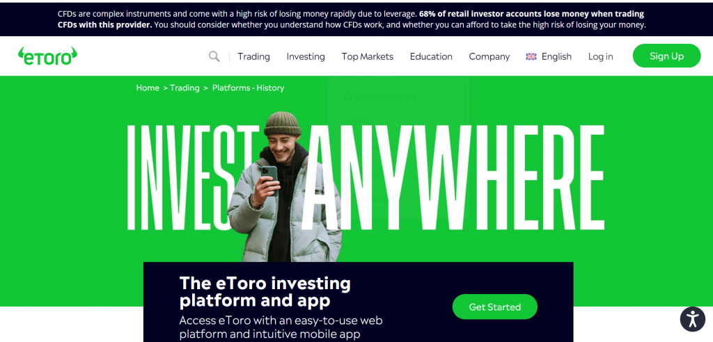 eToro  top 5 apps to buy cryptocurrency 